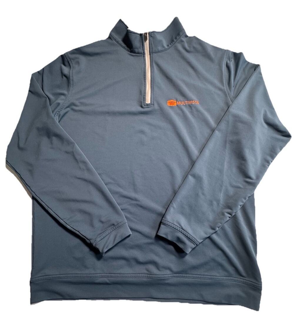 Peter Millar Crown Sport Quarter Zip Pullover Blue Multivista Men’s Large